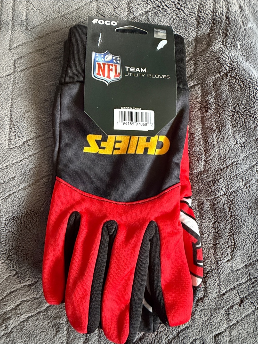 FOCO Kansas City Chiefs Red and Black Team Utility Gloves
